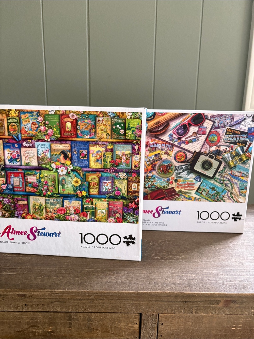 Lot. of TWO (2) Gorgeous Buffalo Games Aimee Stewart Jigsaw Puzzles 1,000 pieces